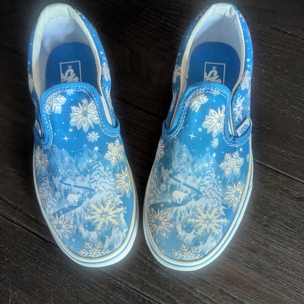 Vans Blue/Snowflake Kids Slip-On Shoes